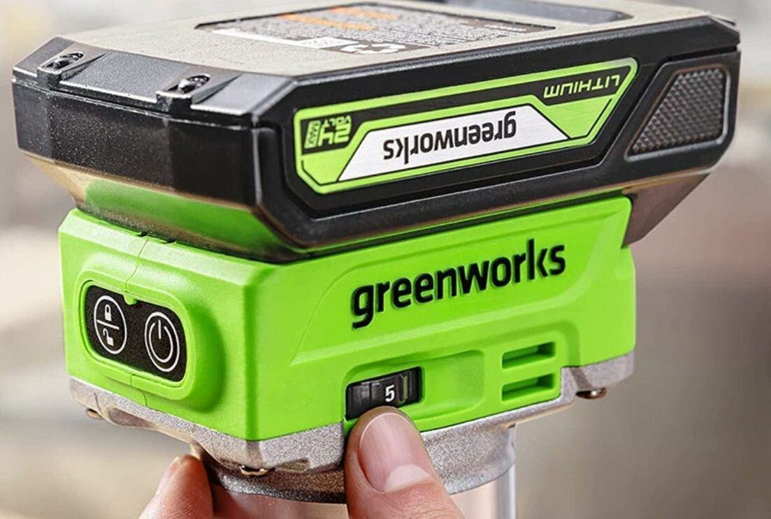 Фрезер аккумуляторный Greenworks, 24V, бесщеточный, без АКБ и ЗУ, - фото №14