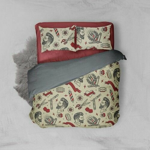 Арт комплект постельного белья Барбершоп, 2х спальный; 70/70