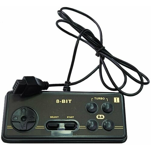 Геймпад проводной 8 bit Controller узкий разъем 9 Pin Прямоугольный Черный 1125₽