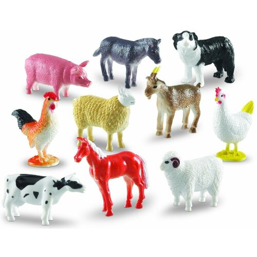Развивающие фигурки реалистичные Learning Resources Домашние животные Ферма игровой набор из 10 фигурок счетный материал 1537₽