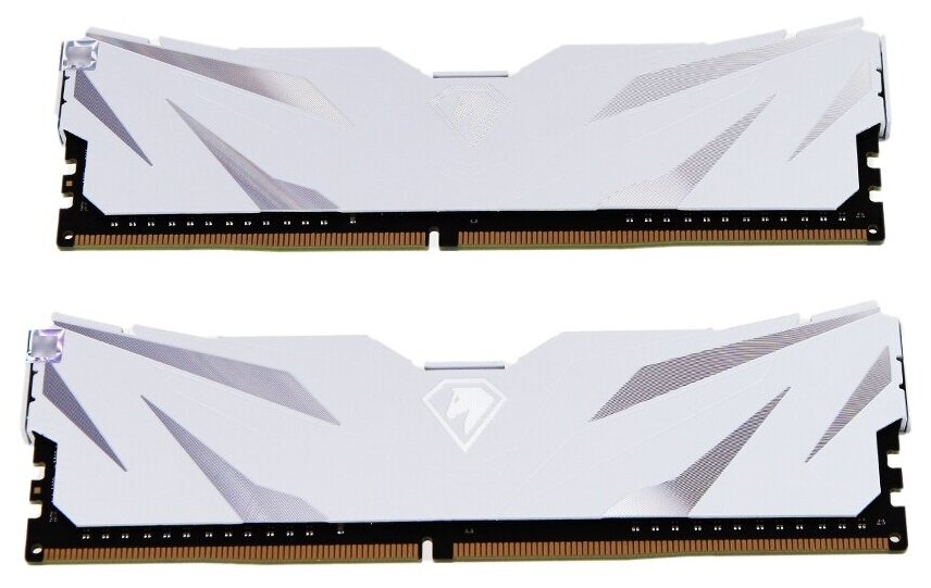 Модуль памяти DDR 4 DIMM 16Gb (8Gbx2) PC25600, 3200Mhz, Netac Shadow II NTSWD4P32DP-16W C16 White, с радиатором — фото 1