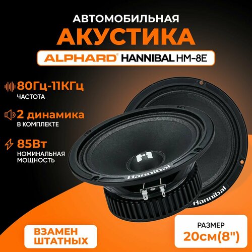 Автомобильные динамики Alphard Hannibal HM-8E 20 см Компонентная АС колонки для машины 369000₽