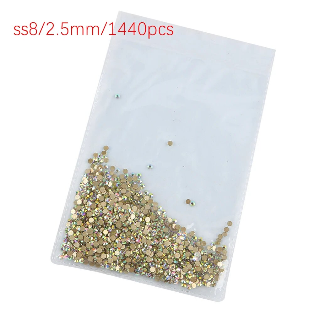 Кристаллы AB для декорирования 1440 шт, AB ss8 1440pcs