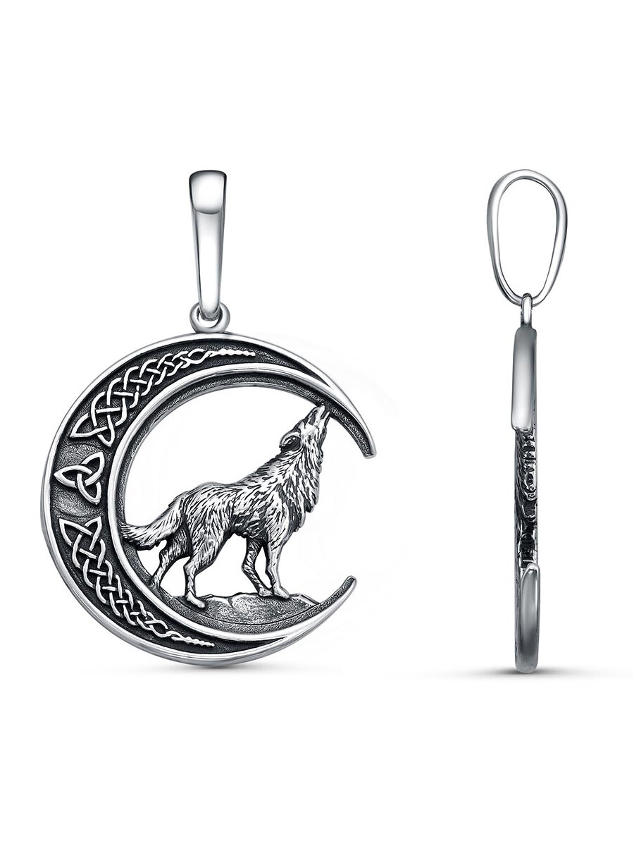 Подвеска, серебро, 925 проба, оксидирование