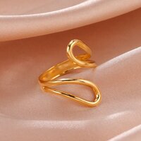 Кольца из нержавеющей стали Skyrim, женские, геометрические, Style 20 Gold, Adjustable