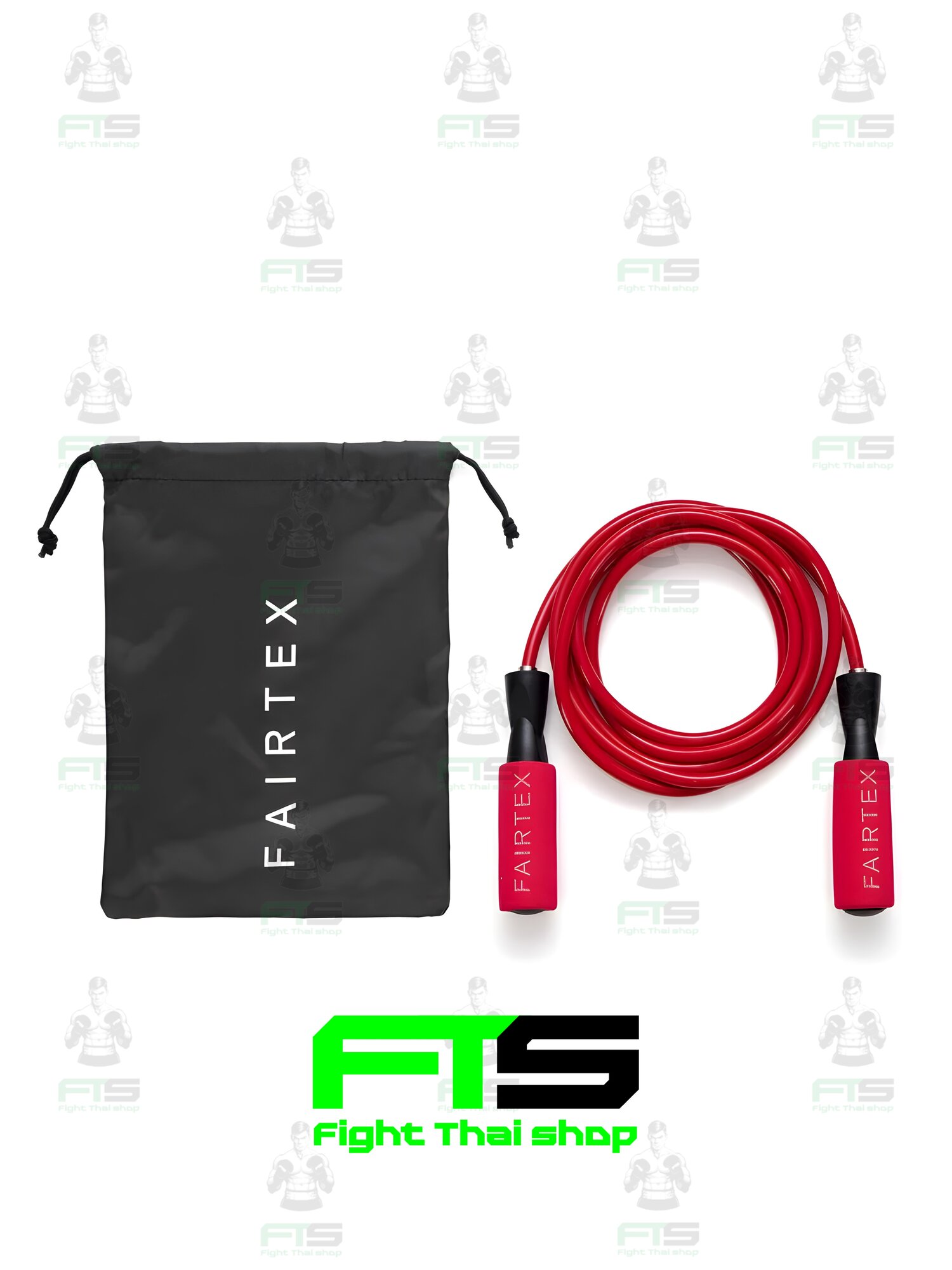 Скакалка Fairtex ROPE3 красная, на шарикоподшипниках, регулируемая длина