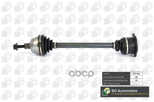 Полуось передняя левая AUDI: A4 95-00, A4 AVANT 96-01, VW: PASSAT 96-00, PASSAT VARIANT 97-00 Bga арт. DS9621LA
