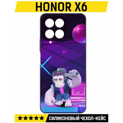 Чехол-накладка Krutoff Soft Case Brawl Stars - Фрэнк для Honor X6 черный чехол накладка krutoff soft case brawl stars фрэнк для tcl 306 черный