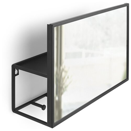 фото Органайзер cubiko 32x10,6x20,3 см, материал зеркальное полотно + сталь, цвет черный, umbra, 1012828-040