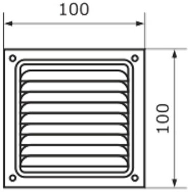 Решетка вентиляционная 100х100 с сеткой, черная - фотография № 2
