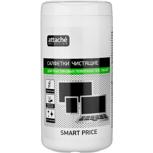 Салфетки Attache Selection Smart Price д/поверхностей, туба, 100 шт,110х160 attache selection салфетки power 100 шт