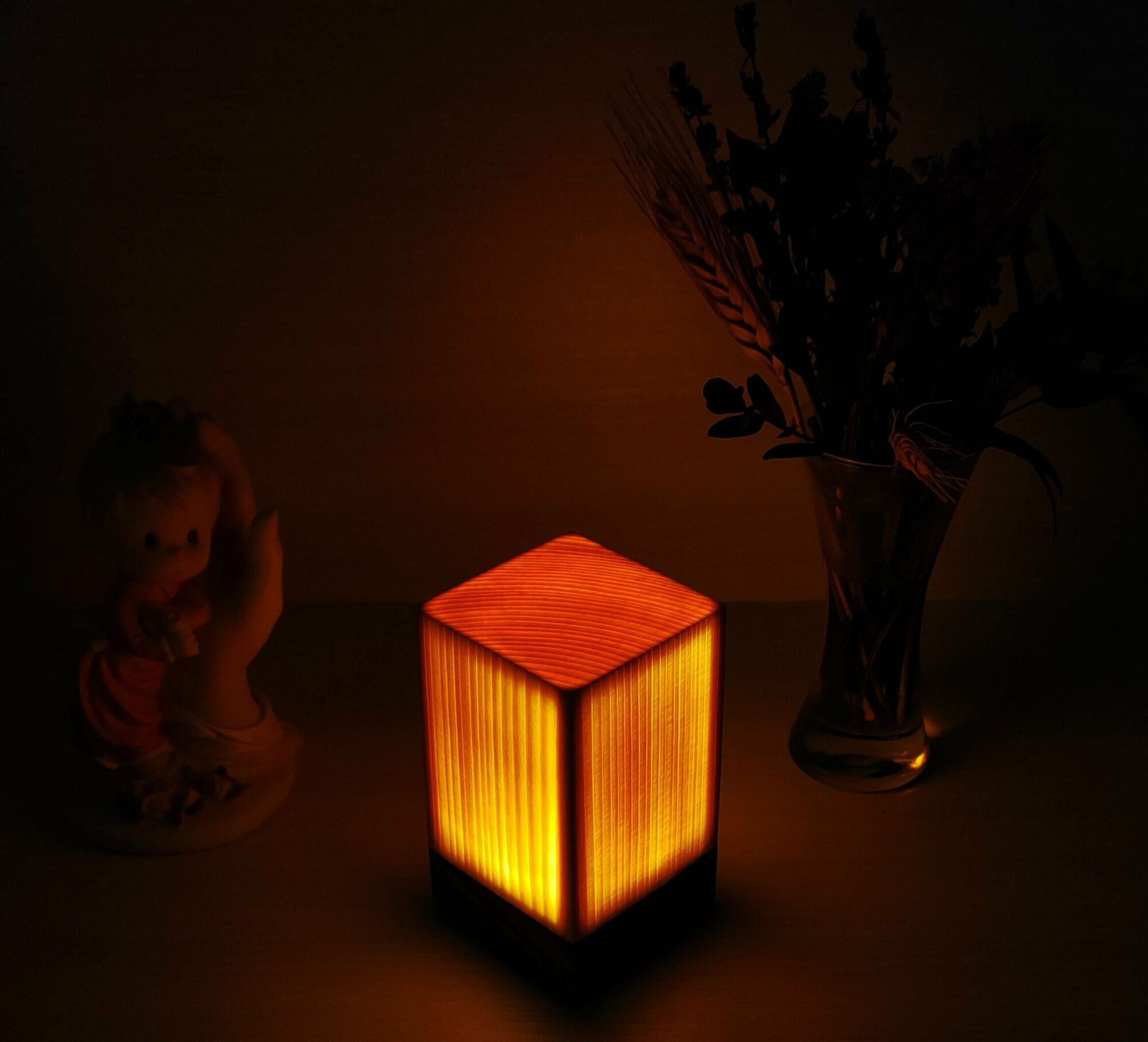 Деревянный светильник ночник, аккумуляторный, сенсорный. - фотография № 7