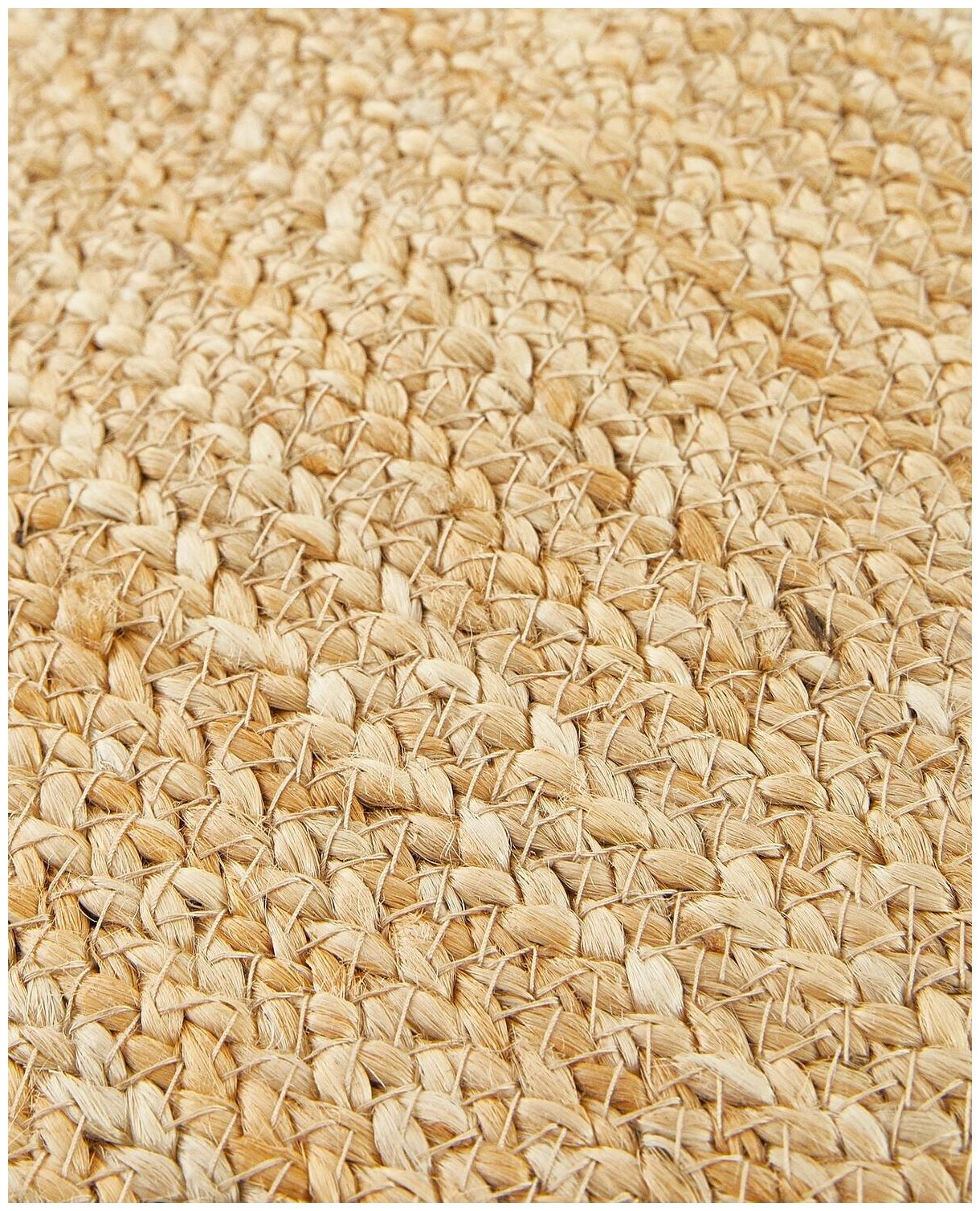 Ковер плетеный из джута круглый 100 см, цвет натуральный - фотография № 9