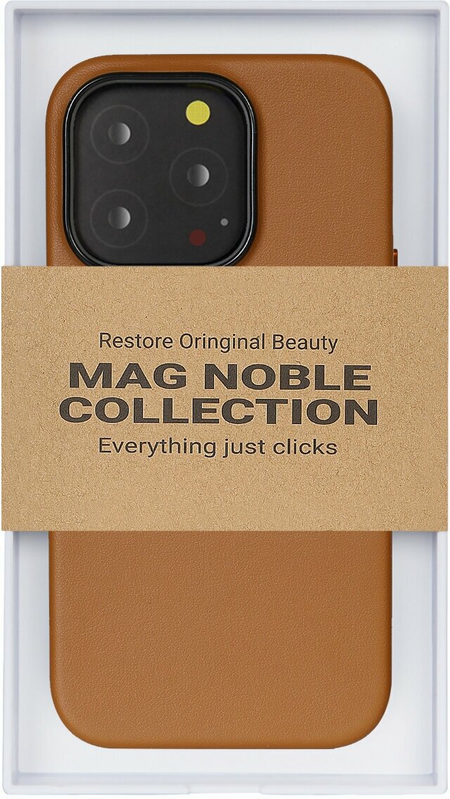 Чехол с MagSafe для iPhone 15 Pro Max MAG NOBLE COLLECTION-Коричневый