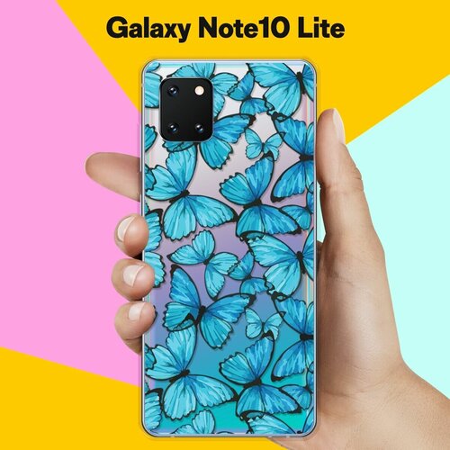 силиконовый чехол на samsung galaxy note 10 lite самсунг ноут 10 лайт с эффектом блеска золотые фигуры Силиконовый чехол Бабочки на Samsung Galaxy Note 10 Lite