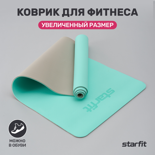 Коврик Starfit FM-201, 183х61 см мятный/синий 0.4 см