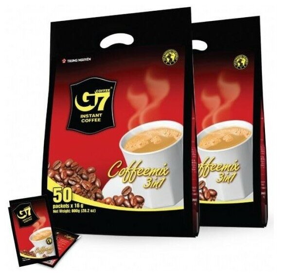 Кофе растворимый G7 INSTANT COFFEE MIX3 в 1 (50 пакетиков по 16г)