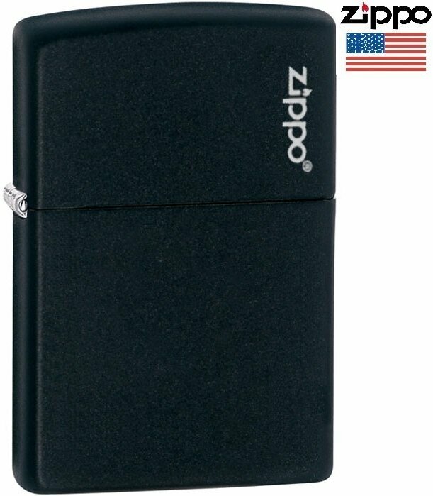 Зажигалка классика Zippo 218ZL Черная матовая с логотипом