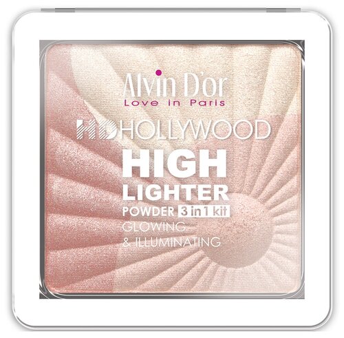 Alvin Dor Хайлайтер Hd Hollywood Glow Illuminating 3 in 1 kit, тон 02