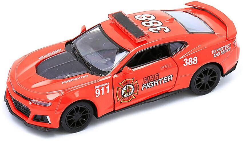 Модель машины KINSMART "Camaro ZL1 2017 (Firefighter)" инерция 1:38