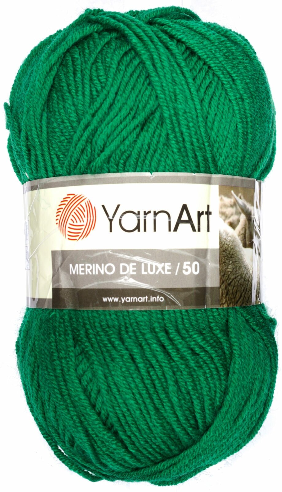 Пряжа Yarnart Merino De LUXE зеленый (338), 50%акрил/50%шерсть, 280м, 100г, 1шт