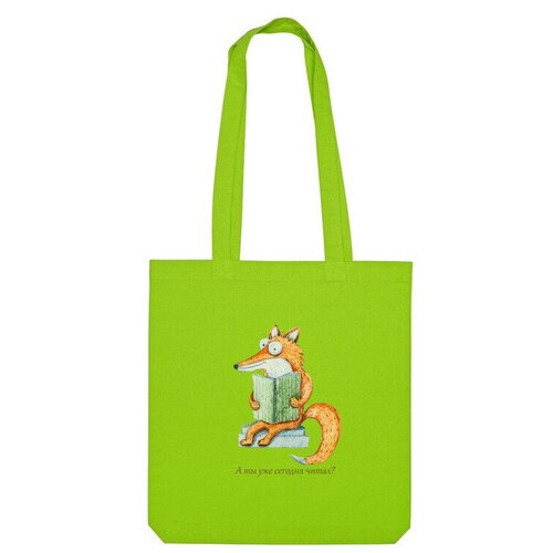 Сумка шоппер Us Basic, зеленый сумка лиса читатель подарок для любителя книг зеленый