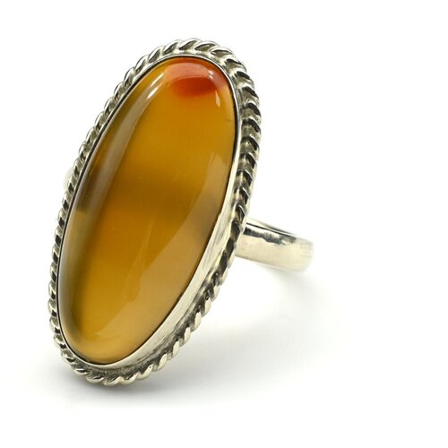 Кольцо, сердолик, размер 18, оранжевый кольцо hrustalek сердолик размер 22 оранжевый
