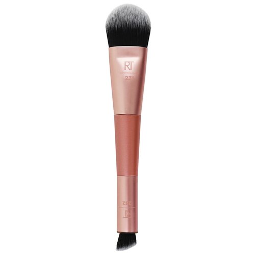 1 pcs double ended makeup brush face concealer powder brush dual ended blending liquid foundation eye shadow brush blush brush Двусторонняя кисть для тональной основы и консилера Real Techniques Dual Ended Cover + Conceal Brush