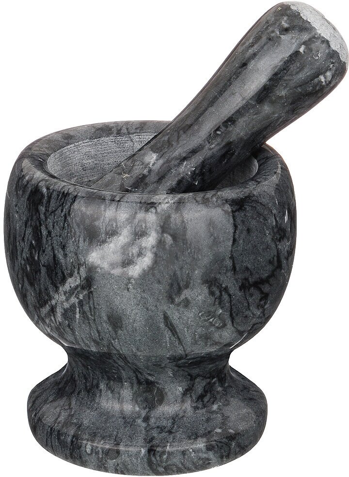 Ступка с пестиком Agness 925-103, мрамор, темно-серый