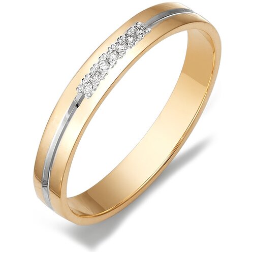 фото Алькор кольцо с бриллиантами из красного золота 12134-100, размер 19.5