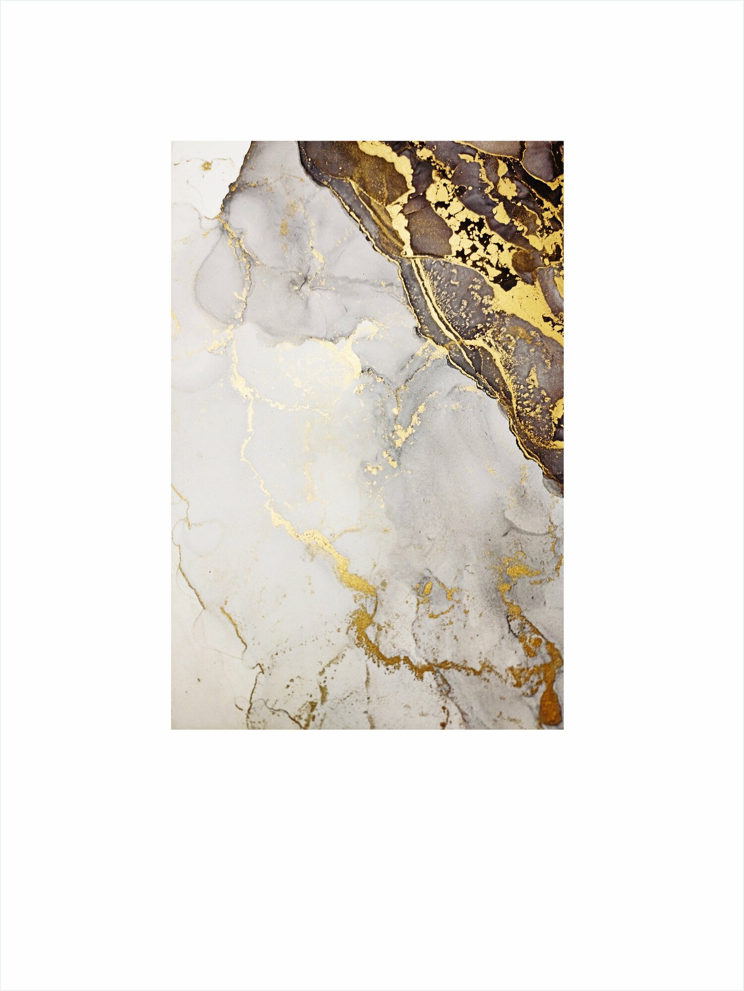 Картина Art IrbisPrint с изображением абстракции с золотом 40 х 60 см натуральный холст на подрамнике