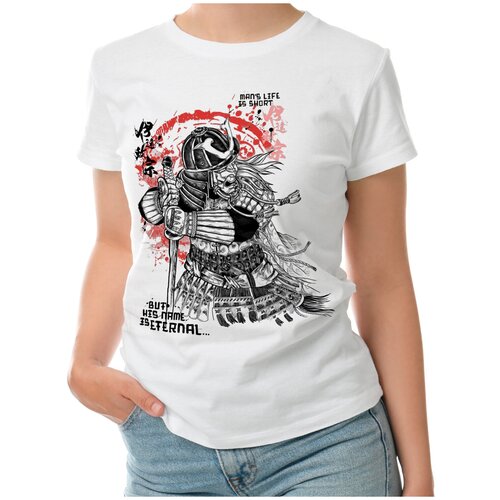 Женская футболка «Самурай Джек» (L, белый)