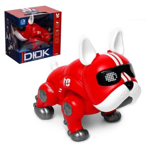 фото Собака-робот «дюк», звук, свет, ходит, цвет красный iq bot