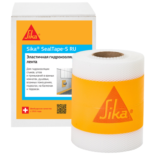 Уплотнительная лента Sika SealTape S RU, 12 cм x 50 м гидроизоляционная лента sika sealing tape f ru для гидроизоляции швов стыков углов 50 метров