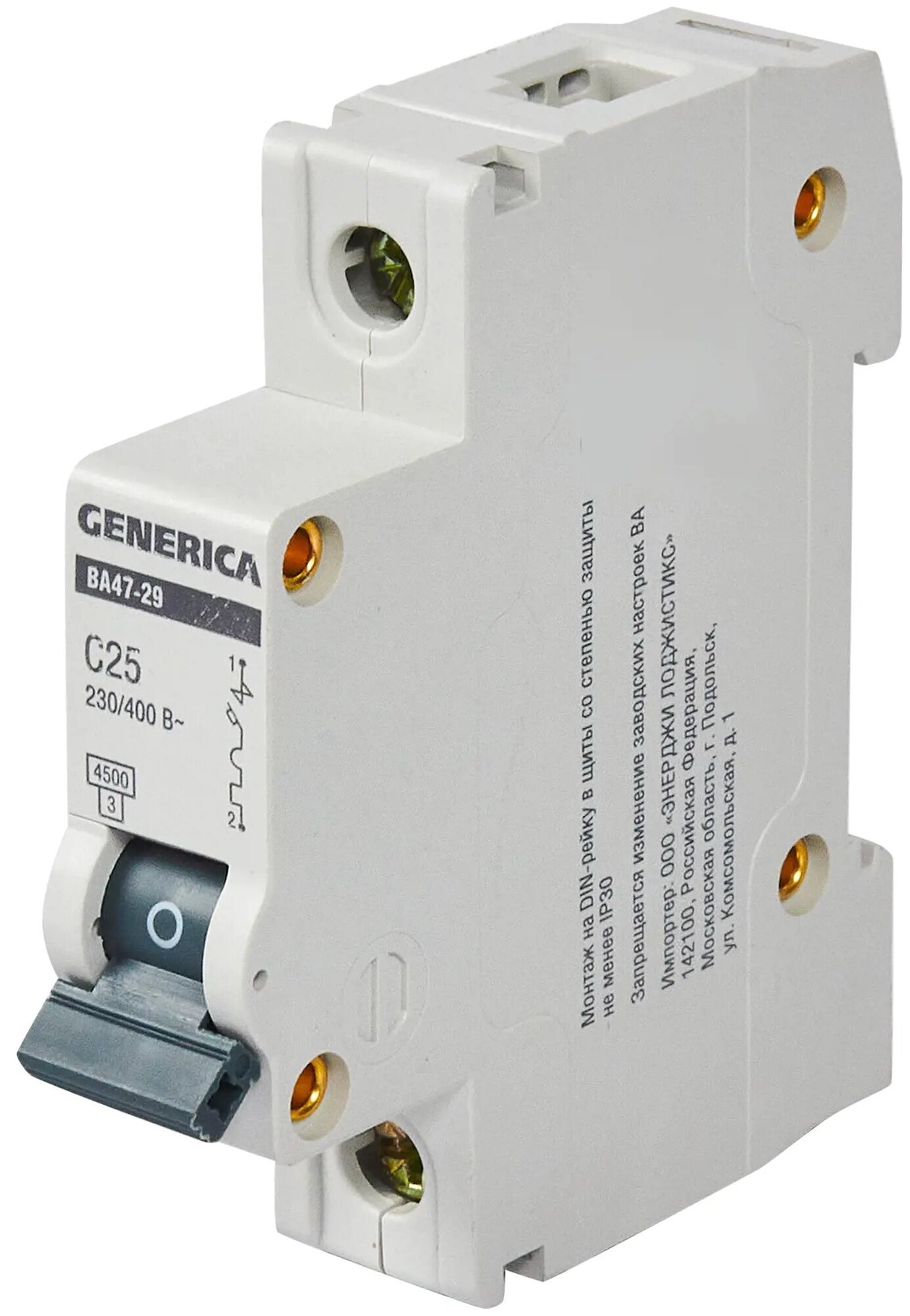 Автоматический выключатель Generica ВА 47-29 (C) 45kA