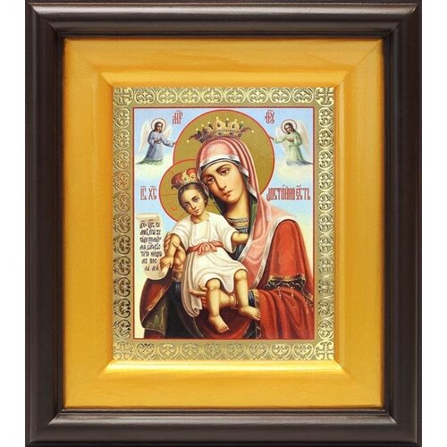 Икона Божией Матери Достойно есть или Милующая, в широком киоте 16,5*18,5 см