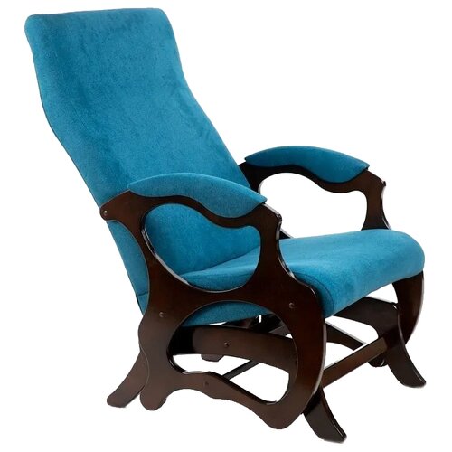 фото Кресло-качалка мебелик санторини слайдер размер: 64х81 см, обивка: ткань, цвет: бирюза/орех