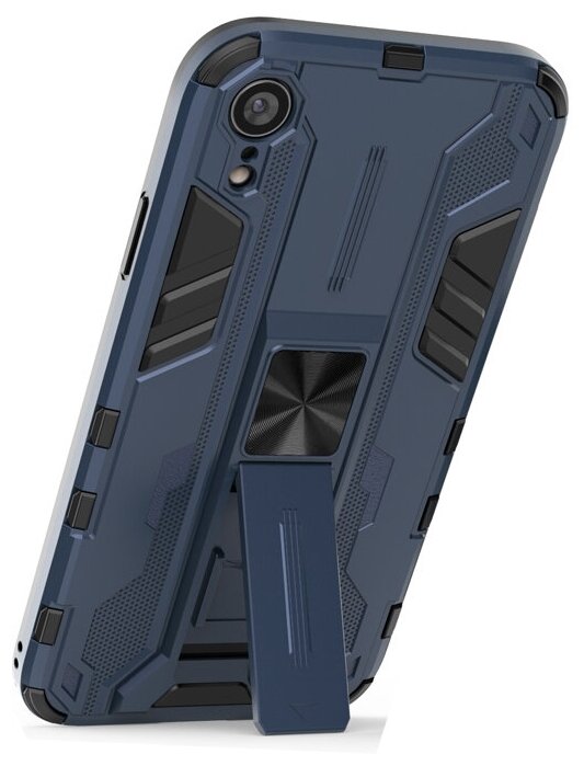 Противоударный чехол с подставкой Transformer для iPhone XR синий