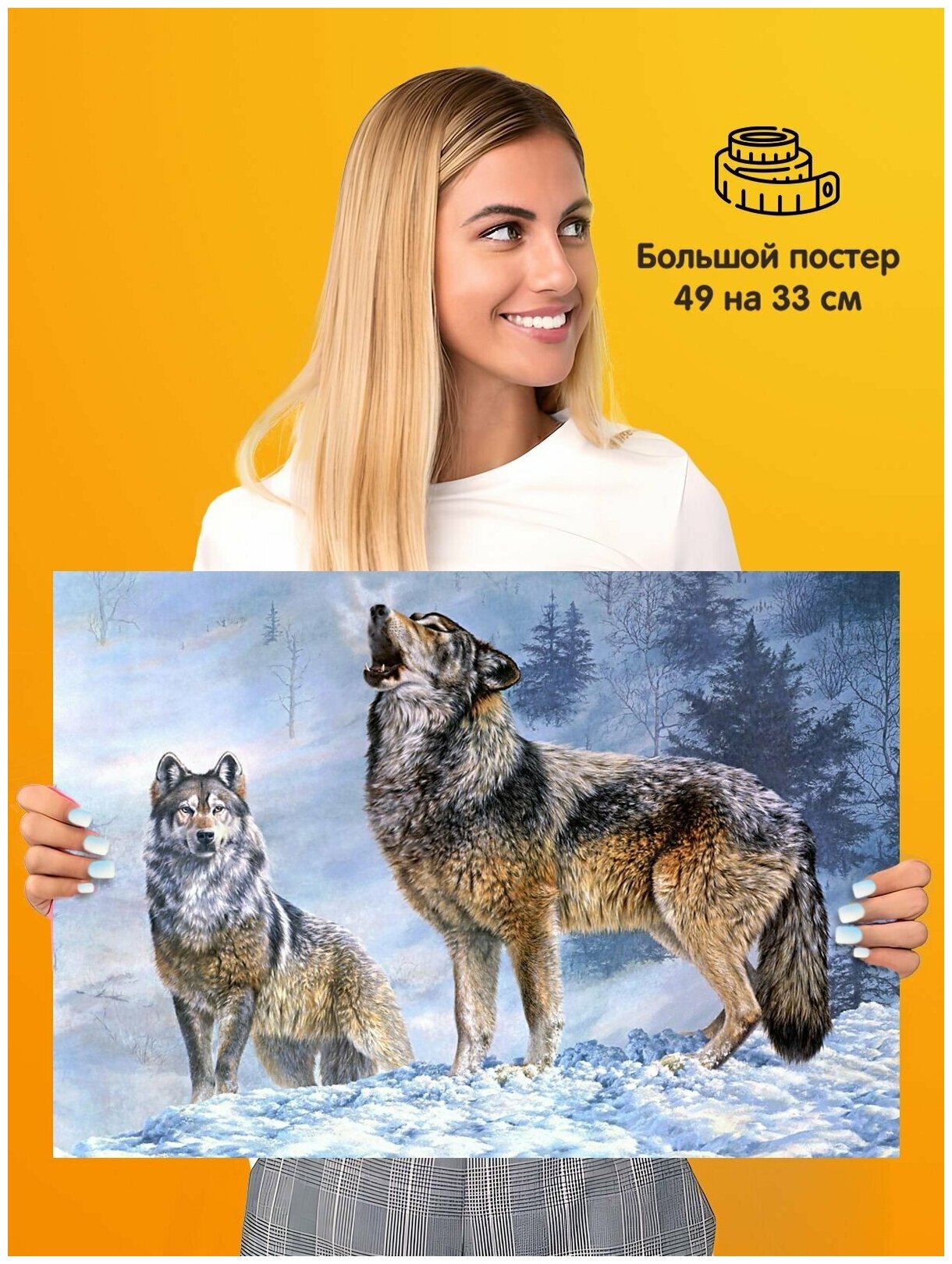 Постер плакат Волки