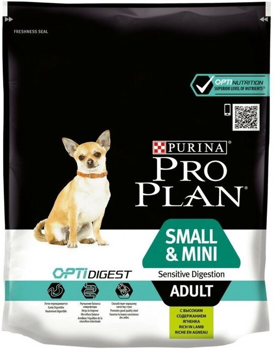 Pro Plan Сухой корм PRO PLAN для собак мелких пород с чувствительным пищеварением, ягненок, 700 г
