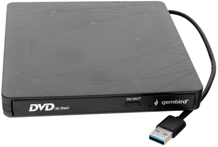 Комплект 5 ук Привод DVD Gembird DVD-USB-03 пластик черный USB 30