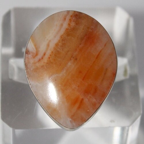 фото Кольцо true stones, агат, размер 17, оранжевый