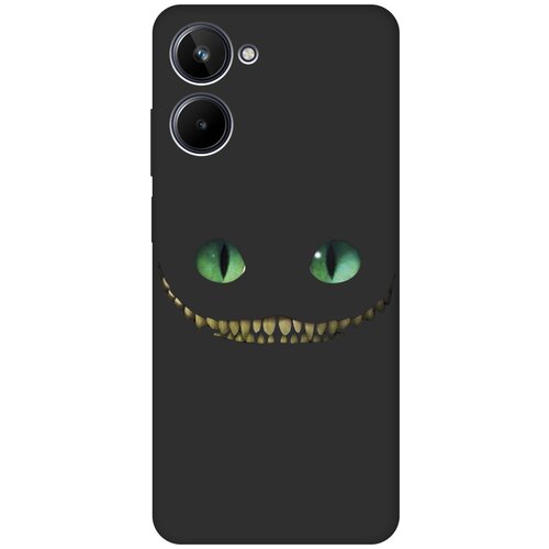 Матовый Soft Touch силиконовый чехол на Realme 10 4G, Рилми 10 4Г с 3D принтом Cheshire Cat черный чехол книжка на realme 10 4g рилми 10 4г с 3d принтом cheshire cat черный