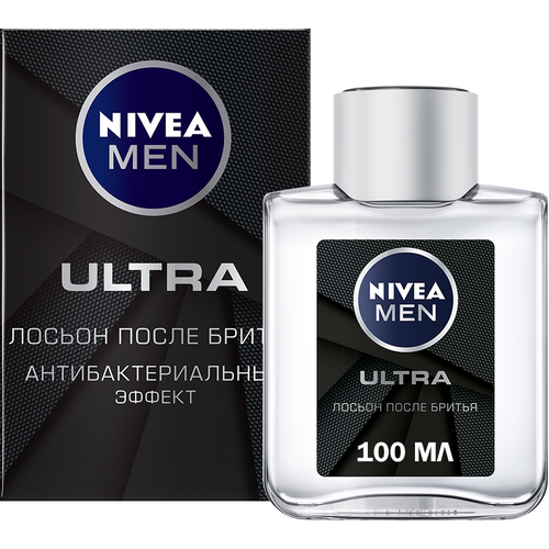 Антибактериальный лосьон после бритья Nivea for Men Ultra, 100 мл лосьон после бритья nivea men антибактериальный лосьон после бритья ultra