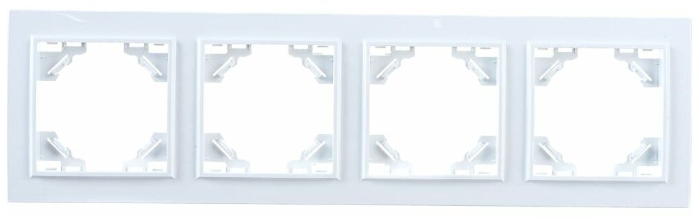 STEKKER Рамка четырехместная горизонтальная, серия Эрна, белая 39057