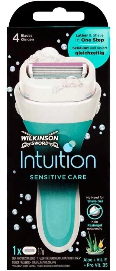 Wilkinson Sword Intuition Sensitive / Бритвенный женский станок с 1 сменной кассетой