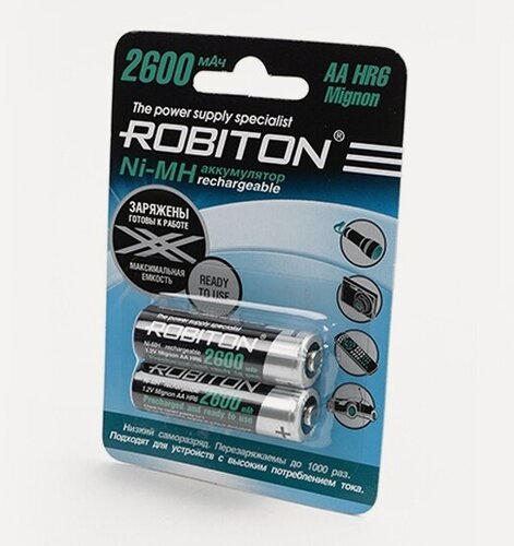 Изображение товара Аккумулятор Robiton LR6 AA 2600 mAh R2U (уп 2 шт)