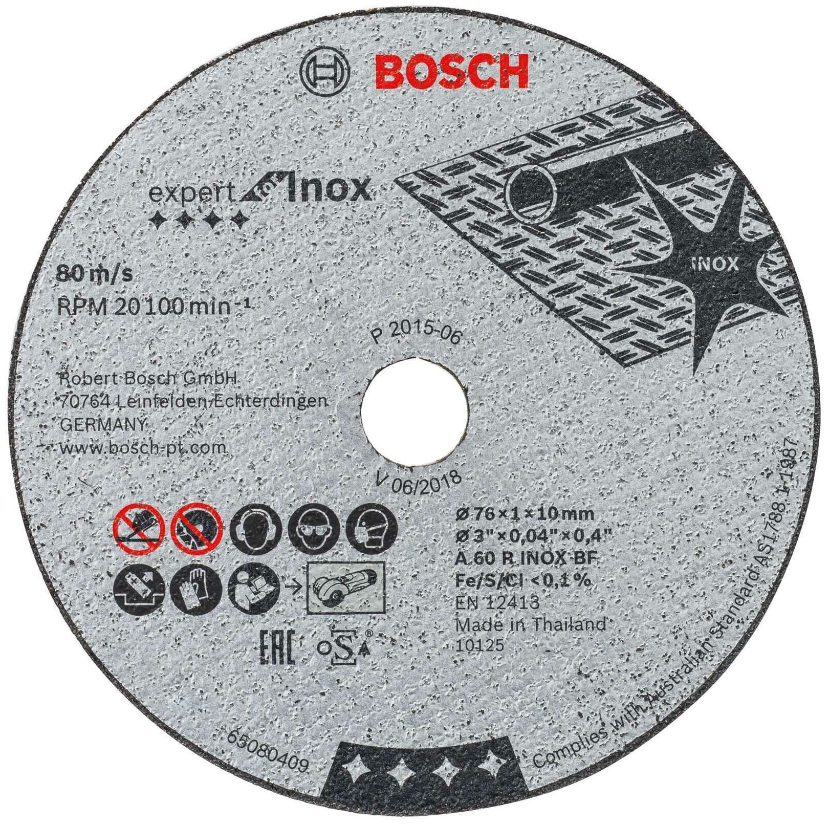 Bosch 5 отрезной круг Exp for Inox 76x1x10mm для GWS 10.8 (2608601520)