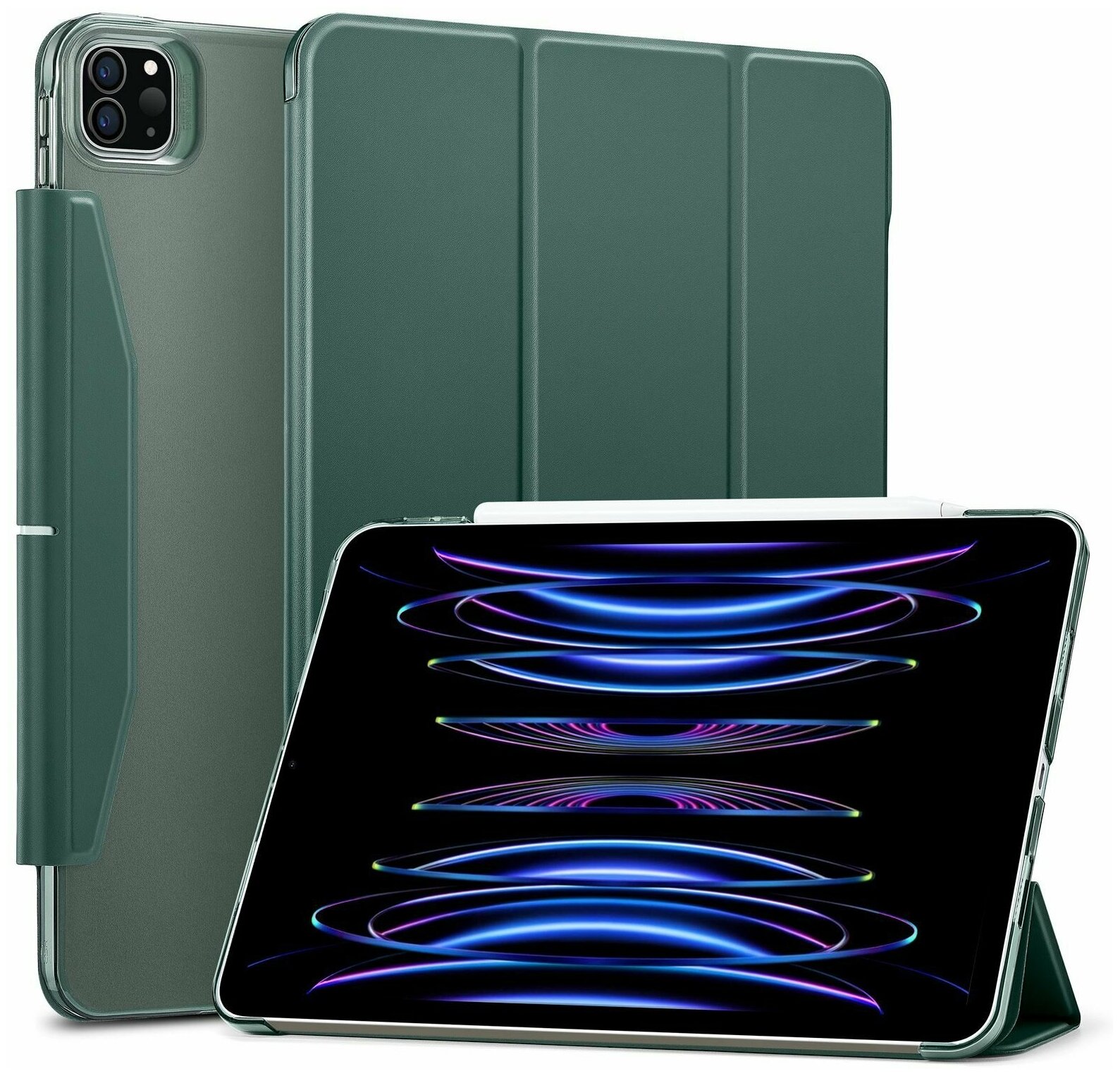 Чехол книжка ESR Ascend Trifold Case для iPad Pro 11 (2022 / 2021) - Forest Green зеленый