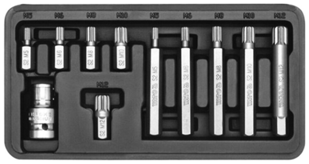 Биты 1/2 11Пр Spline Sp M5,6,8,10,12 Yato YATO арт. YT-0415